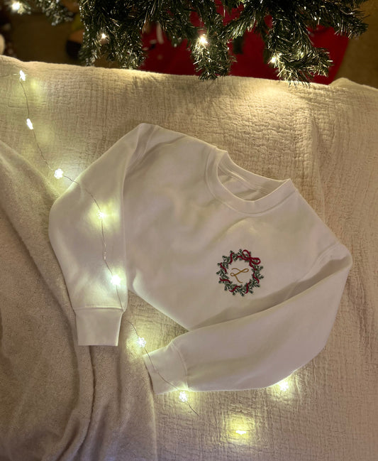Wreath Monogram – Initial Jumper