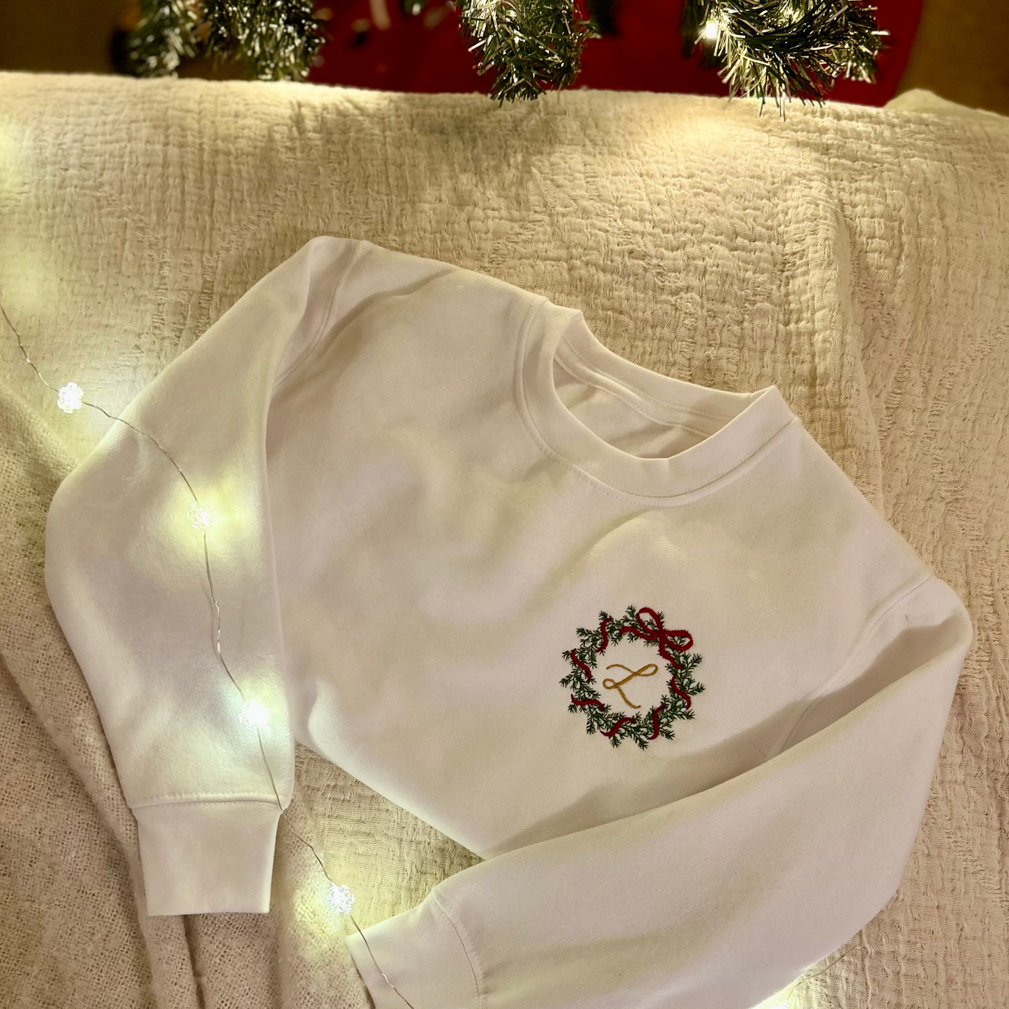 Wreath Monogram – Initial Jumper