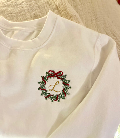 Wreath Monogram – Initial Jumper