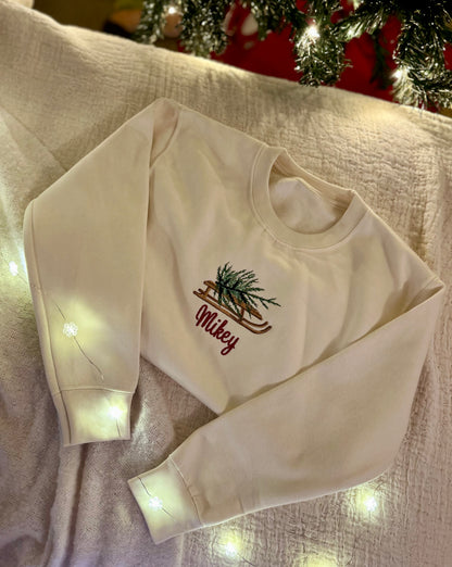 Vintage Sled and Tree