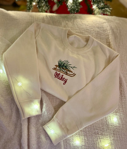 Vintage Sled and Tree