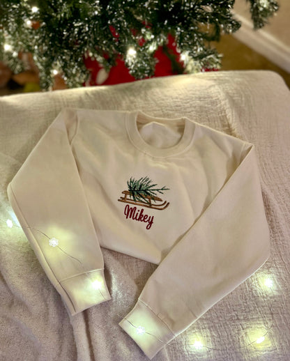 Vintage Sled and Tree